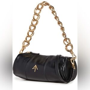 Chic Black Shoulder Bag with Gold Chain